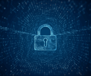 Lock showing the cardholder protection of compliance with PCI DSS