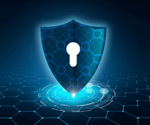 A sheld with a keyhole symbolizing the protection of Field-level Security