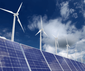 Solar panels and windmills represent the solar industry;s need for IAM