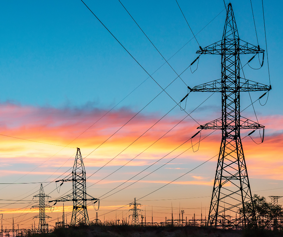 Electric power lines to symbolize the BES and NERC CIP regulations