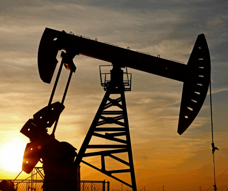 Oil rig in a field